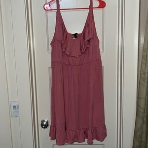 New torrid mauve knit ruffle tank skater dress size 2